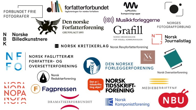 Bildecollage av logoene til medlemsorganisasjonene